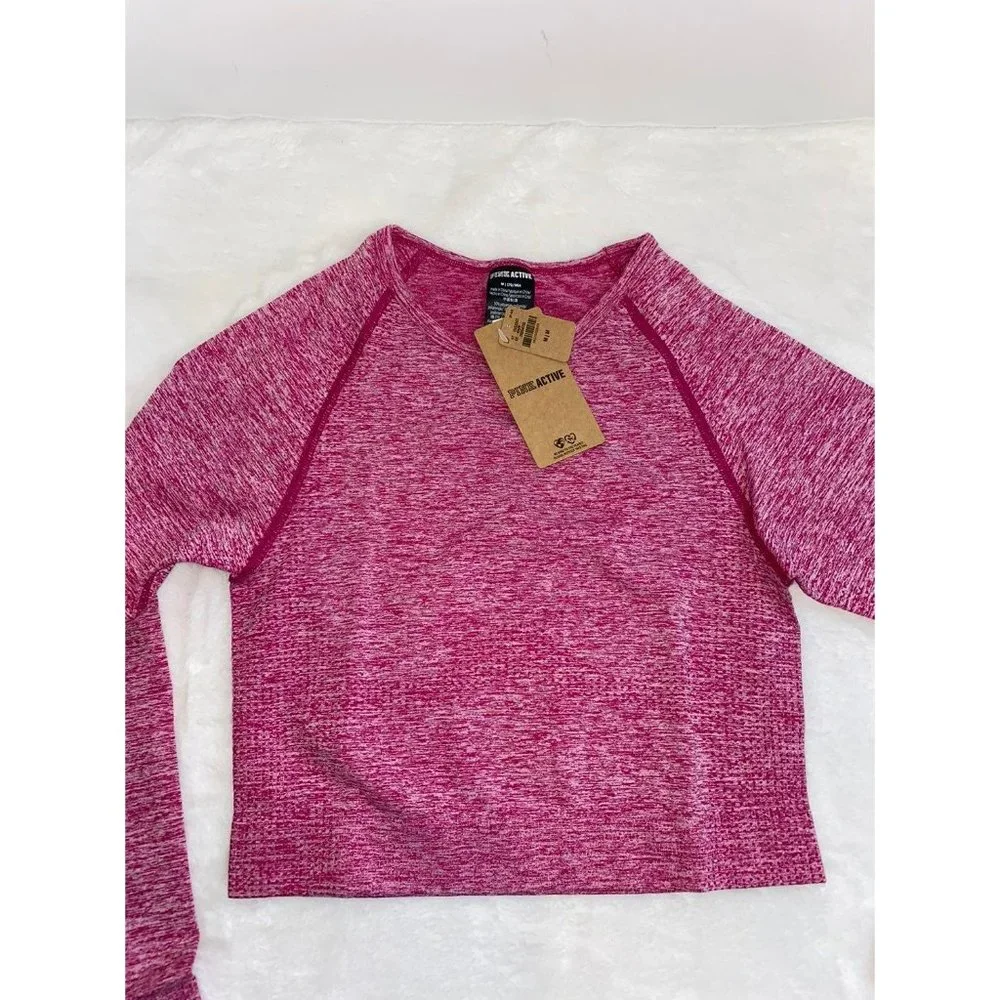 NWT Victoria’s Secret PINK Active Seamless Long Sleeve Top Size Medium